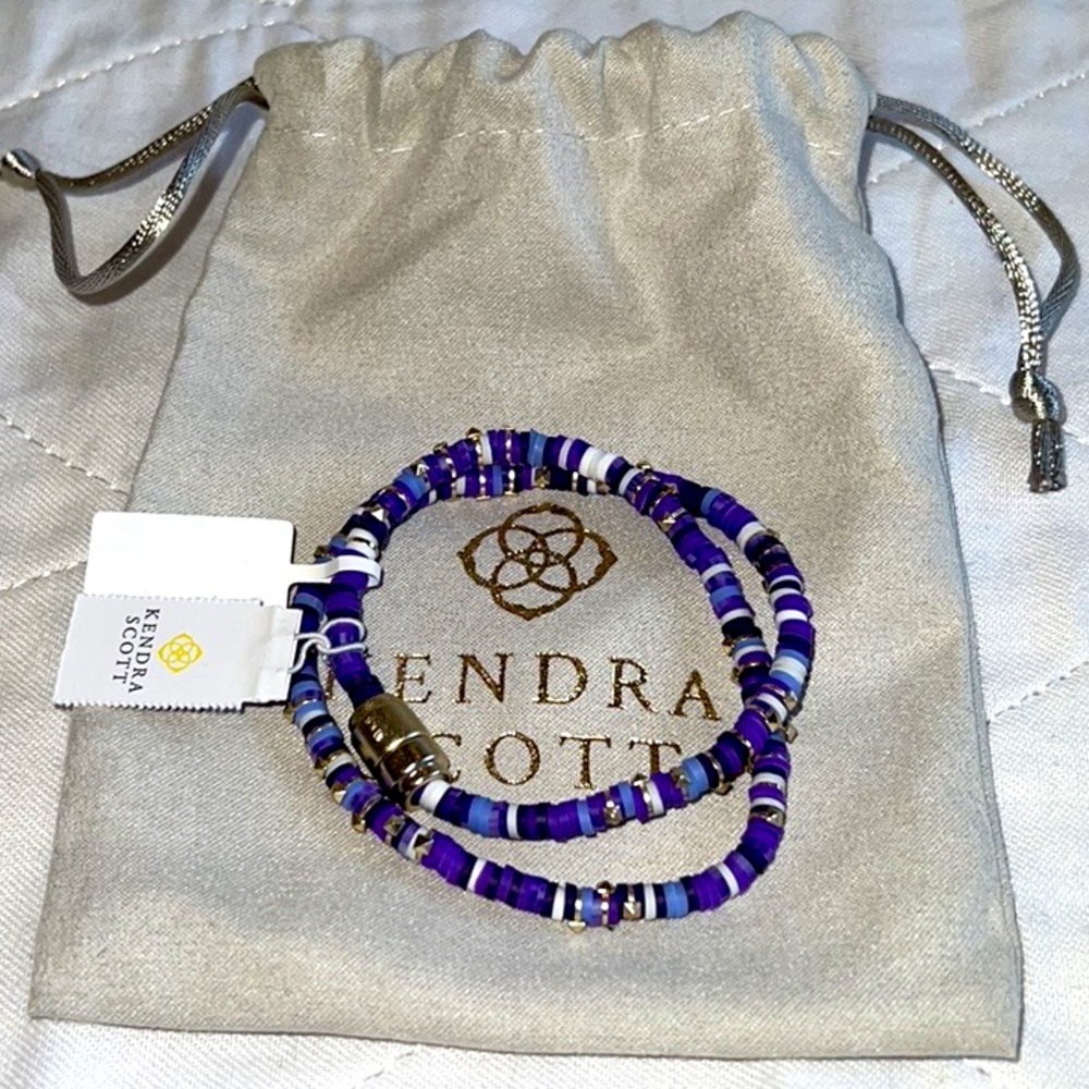 Kendra Scott Reece Gold Wrap Bracelet Purple Mix NWT